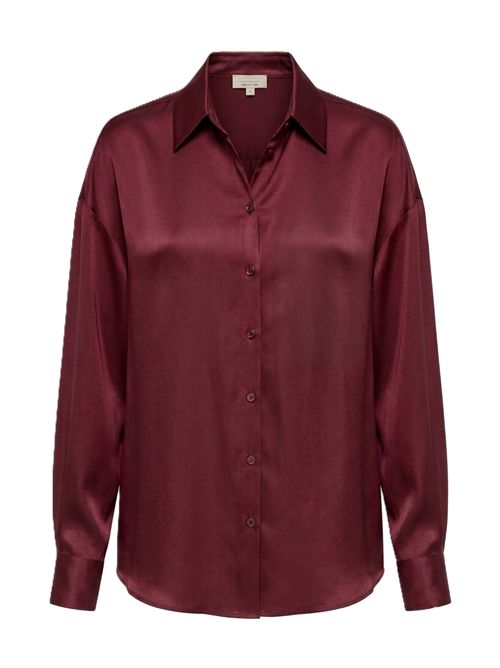 camicia iris raso stretch 16mm vinaccia Her Shirt | P01329R251535 REDWINE